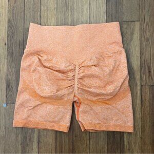High Waisted Butt Lifting Scrunch Orange Women's Athletic Shorts